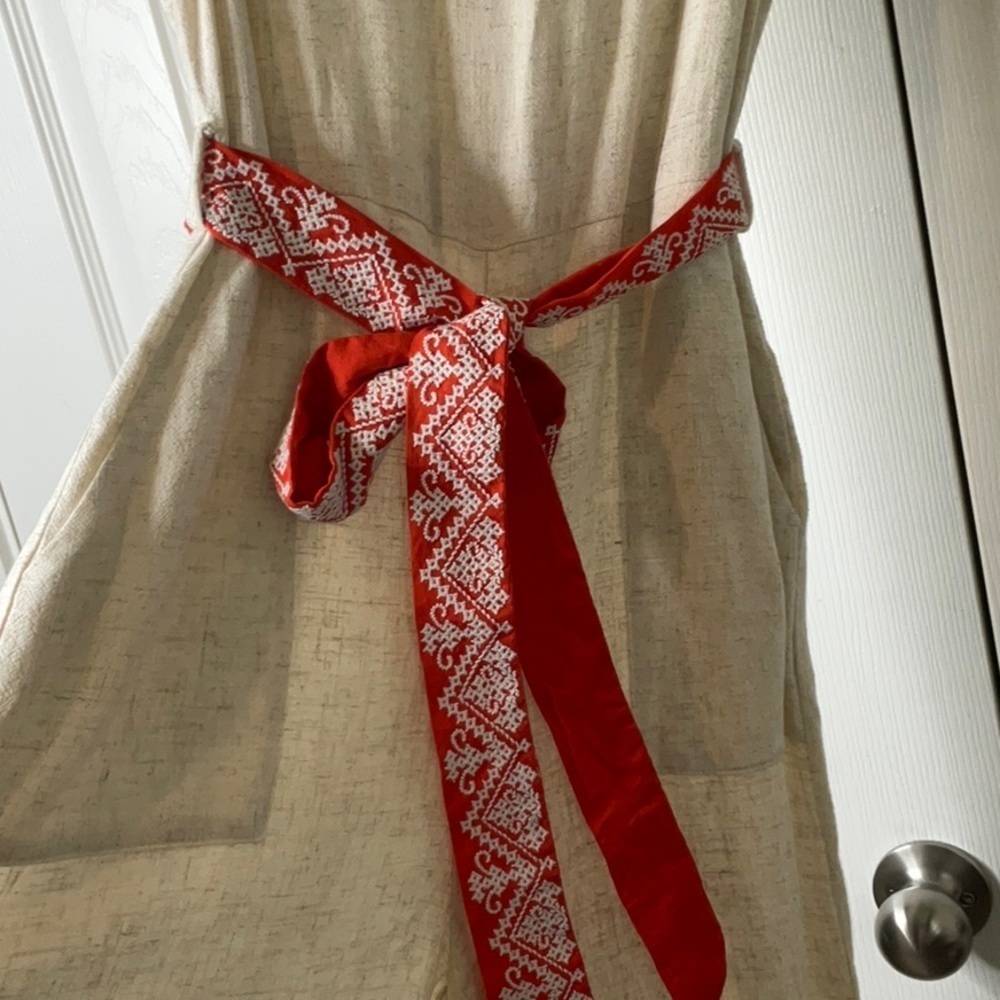 Monteau Los Angeles Women's Romper Linen Blend Pockets Weekend Preppy Size L - Picture 7 of 13